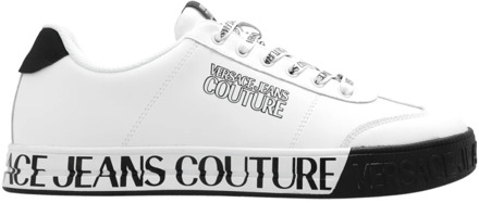 Versace Jeans Couture Sneakers met logo Versace Jeans Couture , White , Heren - 41 Eu,44 Eu,43 Eu,45 Eu,42 EU