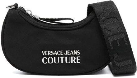 Versace Jeans Couture Sportieve Zwarte Hobo Handtas Versace Jeans Couture , Black , Dames - ONE Size