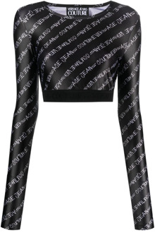 Versace Jeans Couture Stijlvolle Zwarte Longsleeve Top Versace Jeans Couture , Black , Dames - 3XS