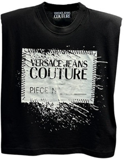 Versace Jeans Couture Stijlvolle Zwarte Mouwloze Top Versace Jeans Couture , Black , Dames - M,S