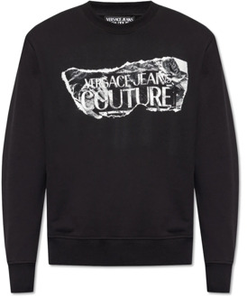 Versace Jeans Couture Sweatshirt met logo Versace Jeans Couture , Black , Heren - 2Xl,Xl,L,M,S