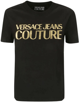 Versace Jeans Couture T-shirt met bedrukt crew logo Versace Jeans Couture , Black , Heren - M,S