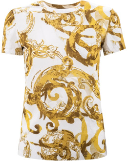 Versace Jeans Couture T-shirt met goudkleurige Couture print Versace Jeans Couture , Multicolor , Dames - M,S,2Xs