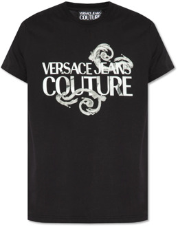Versace Jeans Couture T-shirt met logo-print Versace Jeans Couture , Black , Heren - 2Xl,Xl,L,M,S