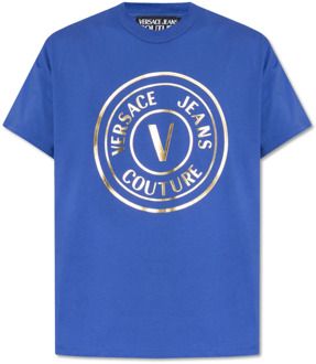 Versace Jeans Couture T-shirt met logo-print Versace Jeans Couture , Blue , Heren - 2Xl,S