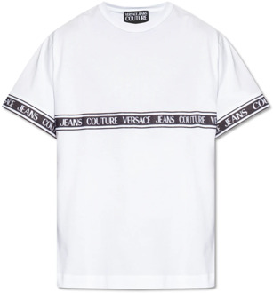 Versace Jeans Couture T-shirt met logo-print Versace Jeans Couture , White , Heren - Xl,L,M,S