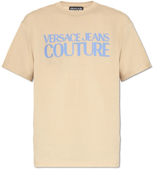 Versace Jeans Couture T-shirt met logo Versace Jeans Couture , Beige , Heren - 2Xl,S