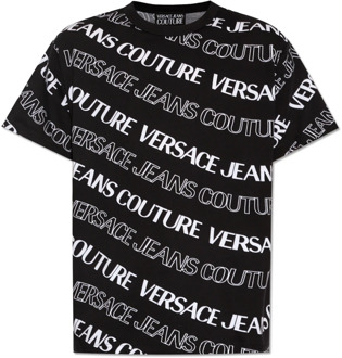 Versace Jeans Couture T-shirt met logo Versace Jeans Couture , Black , Heren - 2Xl,Xl,L,M,S