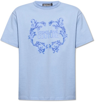 Versace Jeans Couture T-shirt met logo Versace Jeans Couture , Blue , Heren - Xl,M,S