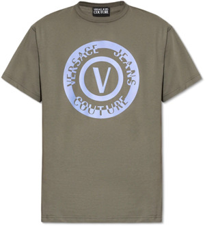 Versace Jeans Couture T-shirt met logo Versace Jeans Couture , Green , Heren - 2Xl,Xl,L,M,S,Xs