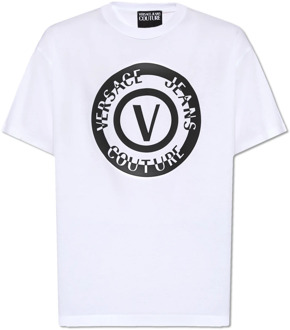 Versace Jeans Couture T-shirt met logo Versace Jeans Couture , White , Heren - 2Xl,Xl,L,M,S,Xs