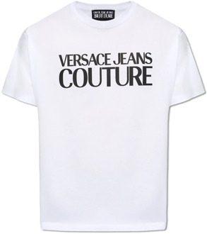 Versace Jeans Couture T-shirt met logo Versace Jeans Couture , White , Heren - 2Xl,Xl,L,M,Xs