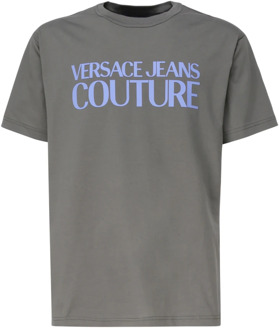 Versace Jeans Couture T-Shirts Versace Jeans Couture , Gray , Heren - 2Xl,Xl,L,M,S