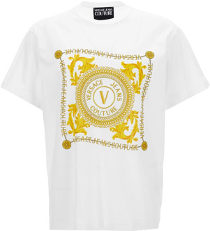 Versace Jeans Couture T-Shirts Versace Jeans Couture , White , Heren - 2Xl,Xl,L,M,S,Xs,3Xl