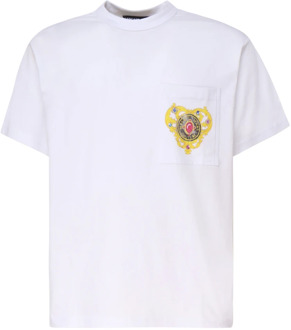 Versace Jeans Couture T-Shirts Versace Jeans Couture , White , Heren - 2Xl,Xl,L,S