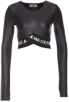Versace Jeans Couture Upgrade je garderobe met stijlvolle longsleeve Versace Jeans Couture , Black , Dames - S,Xs,2Xs