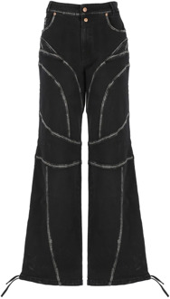 Versace Jeans Couture Wide Trousers Versace Jeans Couture , Black , Dames - W27,W28,W26