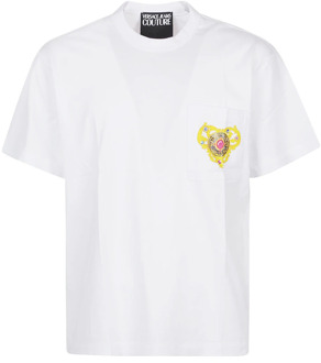 Versace Jeans Couture Wit Heart Couture T-Shirt Versace Jeans Couture , White , Heren - Xl,L,M,S