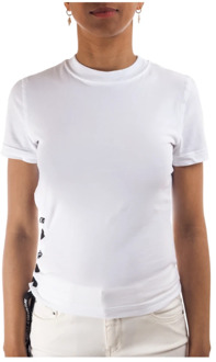 Versace Jeans Couture Wit Korte Mouw Ronde Hals T-Shirt Versace Jeans Couture , White , Dames