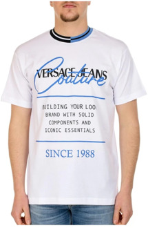 Versace Jeans Couture Wit Logo T-Shirt voor Heren Versace Jeans Couture , White , Heren - S