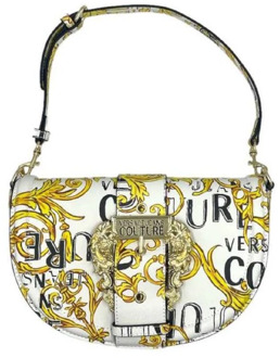 Versace Jeans Couture Witte Barokprint Handtas met Logogesp Versace Jeans Couture , Multicolor , Dames - ONE Size