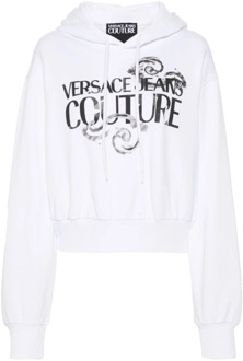 Versace Jeans Couture Witte Grafische Sweaters Versace Jeans Couture , White , Dames - L,M,Xs,2Xs