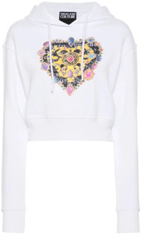 Versace Jeans Couture Witte Grafische Sweaters Versace Jeans Couture , White , Dames - Xl,L,M,S,Xs