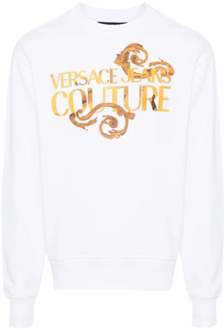 Versace Jeans Couture Witte Grafische Sweaters Versace Jeans Couture , White , Heren - Xl,L,M,S