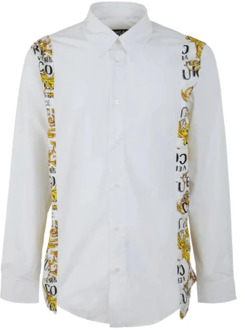 Versace Jeans Couture Witte Logo Couture Contrast Shirt voor Heren Versace Jeans Couture , White , Heren - 4XL