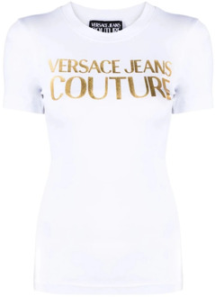 Versace Jeans Couture Witte T-shirt en Polo Collectie Versace Jeans Couture , White , Dames - M,S,Xs