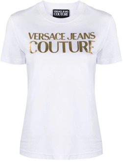 Versace Jeans Couture Witte T-shirts Polos voor Dames Versace Jeans Couture , White , Dames - L,M,S,Xs,2Xs