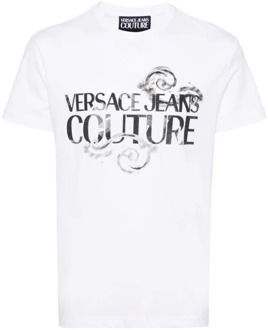 Versace Jeans Couture Witte T-Shirts Polos voor Heren Versace Jeans Couture , White , Heren - Xl,M,S