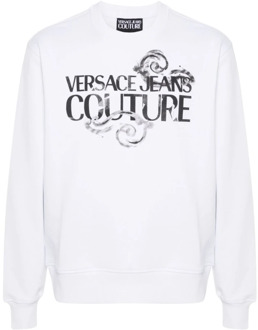 Versace Jeans Couture Witte Trui Versace Jeans Couture , White , Heren - Xl,M,S