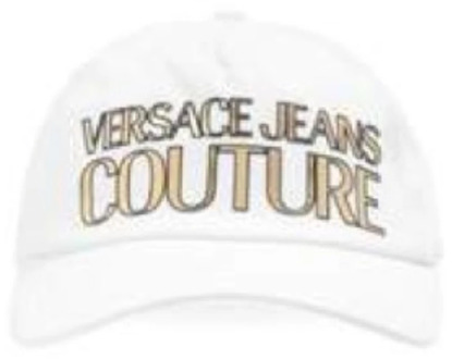 Versace Jeans Couture Witte Unisex Hoed met Gouden Logo Versace Jeans Couture , White , Unisex - ONE Size