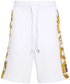 Versace Jeans Couture Witte Watercolor Baroque Shorts Versace Jeans Couture , White , Heren - L,M,S,Xs