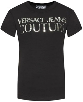Versace Jeans Couture Zwart dames T-shirt met logo Versace Jeans Couture , Black , Dames - XS