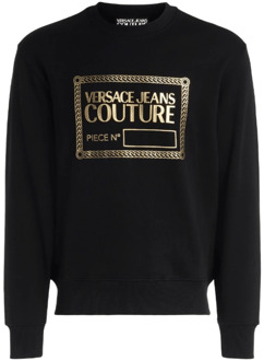 Versace Jeans Couture Zwart en Goud Logo Sweatshirt Versace Jeans Couture , Black , Heren