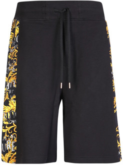 Versace Jeans Couture Zwarte Bermuda Shorts met Barokprint Versace Jeans Couture , Black , Heren - S,Xs