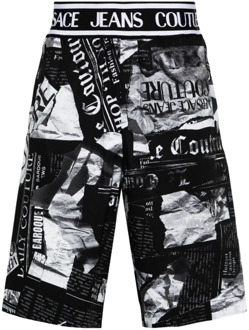 Versace Jeans Couture Zwarte Couture Shorts Versace Jeans Couture , Black , Heren - M