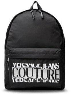Versace Jeans Couture Zwarte herenrugzak met logo belettering Versace Jeans Couture , Black , Heren - ONE Size