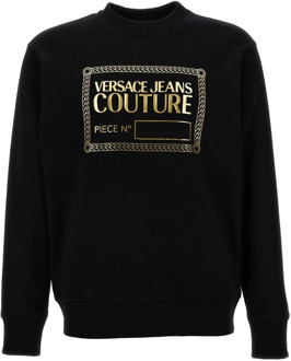 Versace Jeans Couture Zwarte Hoodie Sweater Versace Jeans Couture , Black , Heren - L,S