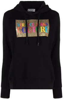 Versace Jeans Couture Zwarte hoodie voor dames Versace Jeans Couture , Black , Dames - XS