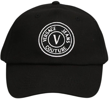 Versace Jeans Couture Zwarte Katoenen Logocap Versace Jeans Couture , Black , Heren - ONE Size