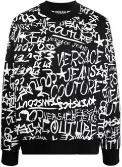 Versace Jeans Couture Zwarte Katoenen Sweatshirt voor Heren Versace Jeans Couture , Black , Heren - M