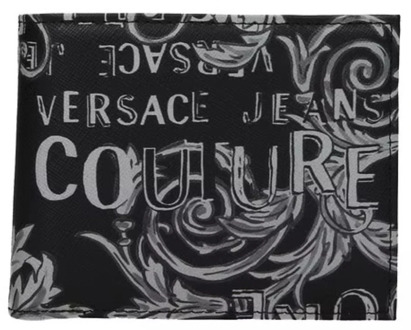 Versace Jeans Couture Zwarte Logo Couture Portemonnee voor Heren Versace Jeans Couture , Black , Heren - ONE Size