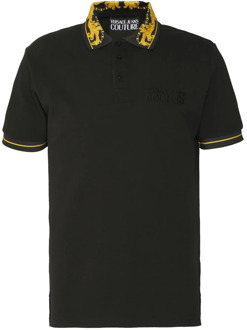 Versace Jeans Couture Zwarte Polos Versace Jeans Couture , Black , Heren - S