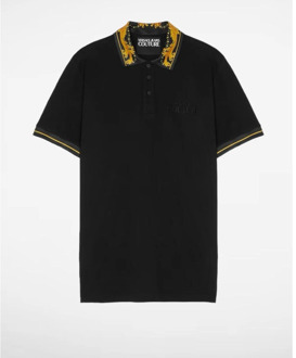 Versace Jeans Couture Zwarte Polos Versace Jeans Couture , Black , Heren - S