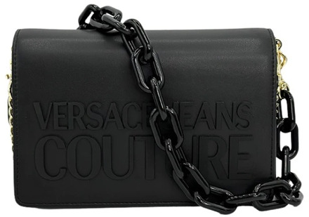 Versace Jeans Couture Zwarte schoudertas met merklogo Versace Jeans Couture , Black , Dames - ONE Size