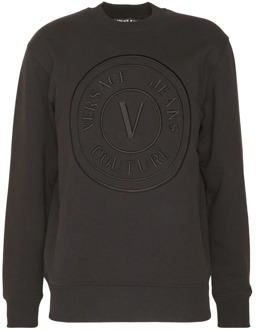Versace Jeans Couture Zwarte Sweaters Versace Jeans Couture , Black , Heren - L,Xs