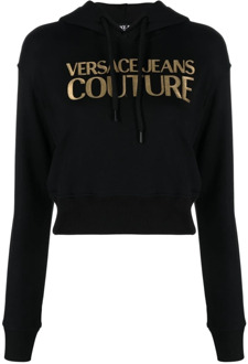 Versace Jeans Couture Zwarte Sweatshirts voor Vrouwen Versace Jeans Couture , Black , Dames - M,Xs